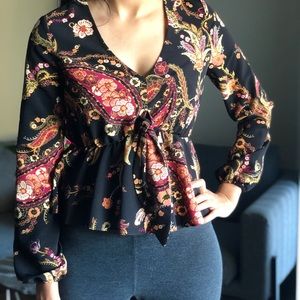 Multicolour peplum top